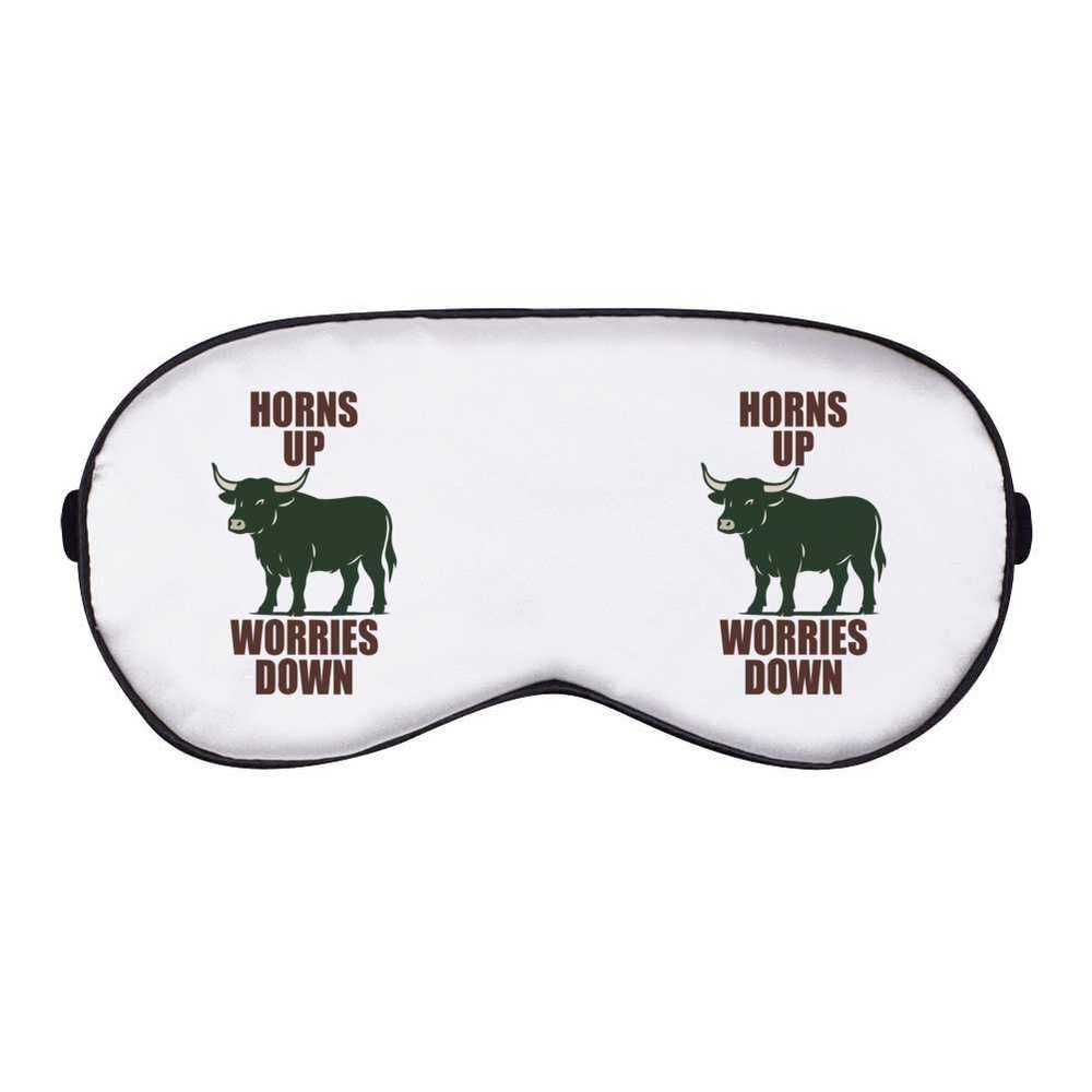 Azeeda 'Horns Up, Worries Down' Sleep/Travel Eye Mask (EY00032406)