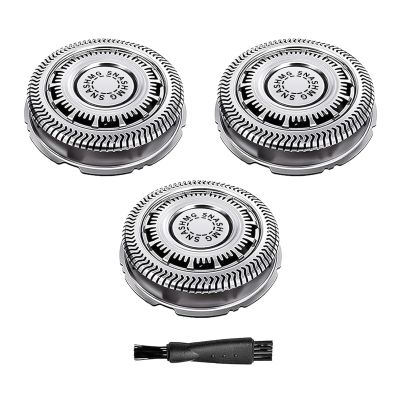 3 PCS SH60 Replacement Heads Compatible with Philips Norelco 6000 Replacement Blades Series 6000 Electric Shaver Razors for S6000 S6550 S6840 S6580 & Brush