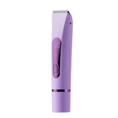2-in-1 Female Electric Shaver Double Bikini Female Trimmer, Wet and Dry Body Hair Trimmer,Painless Electric Shaver Suitable for Skin and Private Parts at Night. (Purple)