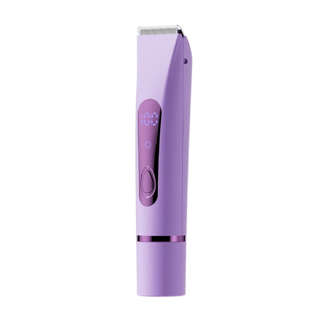 2-in-1 Female Electric Shaver Double Bikini Female Trimmer, Wet and Dry Body Hair Trimmer,Painless Electric Shaver Suitable for Skin and Private Parts at Night. (Purple)