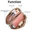 Large Travel Makeup Bag, Waterproof PU Leather Cosmetic Case, 9.25x4.13x4.33 inches, Open Flat Design with Inner Pockets, Brown (Camel) view 3