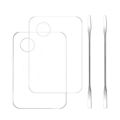 Anphly 2PCS Acrylic Cosmetics Palette with 2PCS Spatula Tool Suitable for Basic Eye Shadow Lipstick Nail Art Professional Pigment Mixing