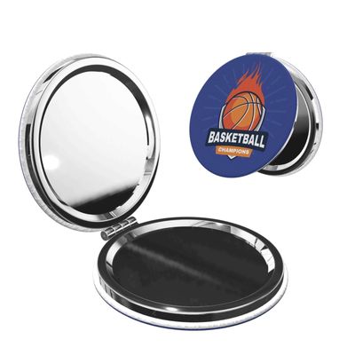 ZALAAUO Portable Pocket Makeup Mirror, Mini Pocket Roundness Mirror Suitble Go Out Concerts Trips Camping Mother's Day for Mother Basketball 1
