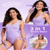 Bikini Trimmer for Women,Electric Razors for Women,Cordless Body Shaver for Trip, Body Groomer for Face, Legs,Bikini Line,Foil, IPX7 Waterproof&Easy Cleaning, Ceramic Blade, USB Charge Dock,Purple view 2