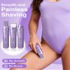 Bikini Trimmer for Women,Electric Razors for Women,Cordless Body Shaver for Trip, Body Groomer for Face, Legs,Bikini Line,Foil, IPX7 Waterproof&Easy Cleaning, Ceramic Blade, USB Charge Dock,Purple view 3