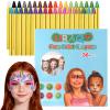 36 Colors Face Paint Crayons for Birthday Makeup Party Supplies, Non-Toxic Washable Tempera Paint Sticks Body Paint Crayons Face Painting Kit for Classroom Teaching Aids view 1