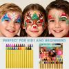 28 Colors Face Paint Crayons for Birthday Makeup Party Supplies, Non-Toxic Washable Tempera Paint Sticks Body Paint Crayons Face Painting Kit for Classroom Teaching Aids view 3