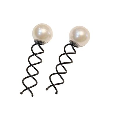 150 Pcs Pearl Spiral Spin Screw Bobby Pin Hair Clip Twist Braiders Barrette Black Hairpins Braider Styling Accessories