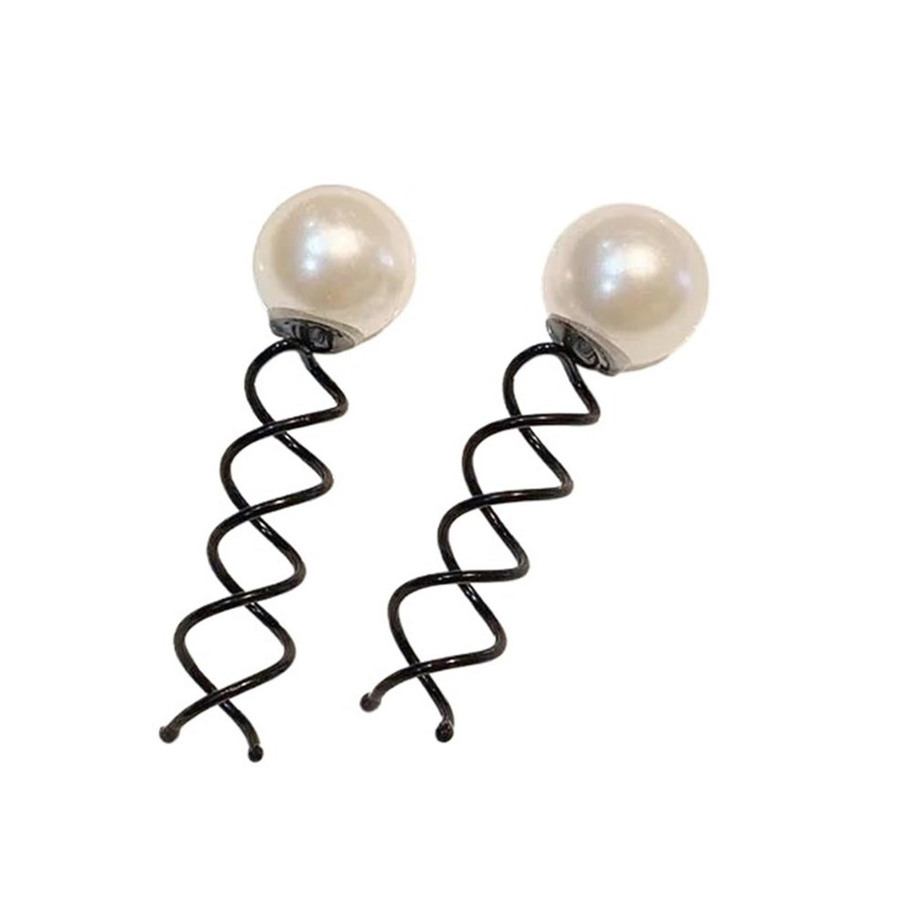 150 Pcs Pearl Spiral Spin Screw Bobby Pin Hair Clip Twist Braiders Barrette Black Hairpins Braider Styling Accessories