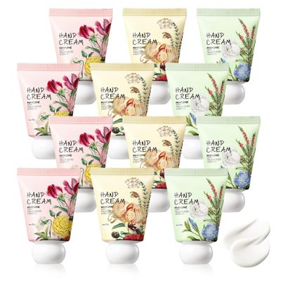 12 Pack Hand Cream Gift Set for Women,Moisturizing Mini Hand Lotion Travel Size for Hand Care,Bulk Hand Lotion for Dry Skin,Hydrating Moisturizer Set for Teacher,Christmas and Thank You Gifts