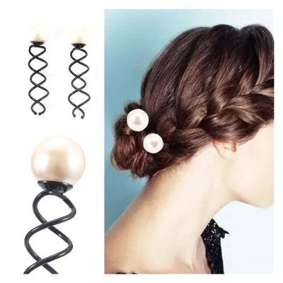 100 Pcs Sweet Girls Big Pearl Spiral Spin Hair Pins Useful Screw Bobby Clips Twist Barrette Accessory Styling Tools