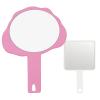 2 Pcs Handheld Mirror with Handle, Plastic Travel Makeup Handheld Cosmetic Hand Mirror for Travel, Pocket Desk Showe Barber, Gift for Your Girlfriend, for Women (Pink, 5.91" Lx 7.87" W) view 1