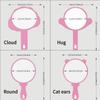 2 Pcs Handheld Mirror with Handle, Plastic Travel Makeup Handheld Cosmetic Hand Mirror for Travel, Pocket Desk Showe Barber, Gift for Your Girlfriend, for Women (Pink, 5.91" Lx 7.87" W) view 2