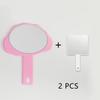 2 Pcs Handheld Mirror with Handle, Plastic Travel Makeup Handheld Cosmetic Hand Mirror for Travel, Pocket Desk Showe Barber, Gift for Your Girlfriend, for Women (Pink, 5.91" Lx 7.87" W) view 3