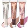 FOCALLURE Liquid Contour Stick 3-Piece Set - Cream Highlighter, Blush & Bronzer with cushion applicator, Moisturizing, Blendable, Long-Lasting for Face Sculpting & Illuminating,SE03 Morning Whispers view 1