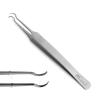 Blackhead Tweezer Stainless Steel Pimple Tweezers Extractor Tool for Remove Zit Whitehead Pimple Bend Curved Tweezer Skin Blackhead Remover Tool (Silver) view 1