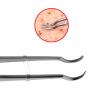 Blackhead Tweezer Stainless Steel Pimple Tweezers Extractor Tool for Remove Zit Whitehead Pimple Bend Curved Tweezer Skin Blackhead Remover Tool (Silver) view 4