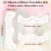 24pcs Glitter Freckles Face Tattoo - Rose Gold Face Sparkle Freckles Temporary Tattoos for Women Girls, Waterproof & Long Lasting Freckles Makeup Patches for Party, Concerts, Daily Accessories view 2