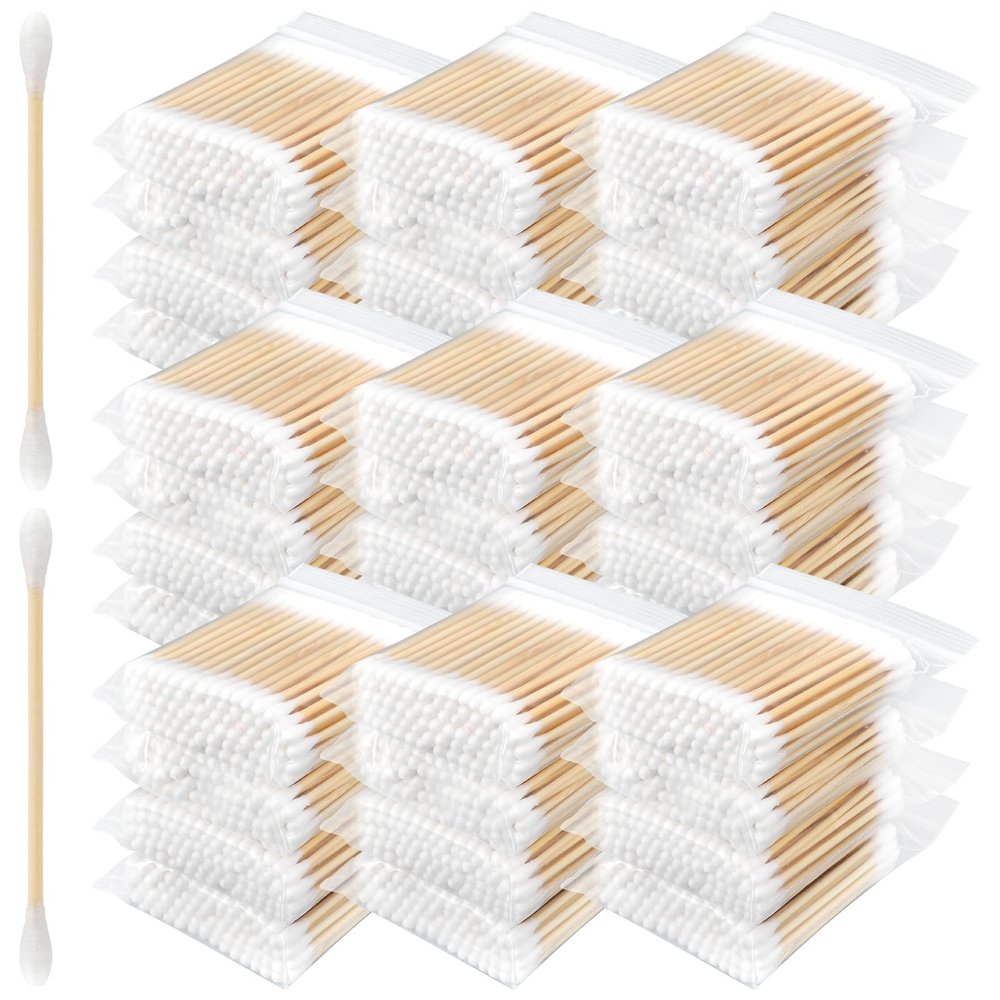 4250pcs Wooden Cotton Swabs Soft Cotton Tips Disposable Swabs Ear Swab for Makeup Beauty Removal Ear Cleaning Skincare Personal Care Home Clean Craft Projects Pet Care Daily Use
