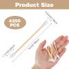 4250pcs Wooden Cotton Swabs Soft Cotton Tips Disposable Swabs Ear Swab for Makeup Beauty Removal Ear Cleaning Skincare Personal Care Home Clean Craft Projects Pet Care Daily Use view 2