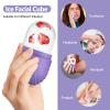2pcs Ice Roller for Face and Eye, Silicone Ice Facial Roller Ice Holder, Face Ice Mold Skin Care, Face Icers Reusable Ice Cube Roller for Shrink Pores Anti Wrinkle Reduce Puffiness, Purple Brown view 4