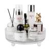 360 Rotating Makeup Organizer Perfume Tray Skincare Holder Spinning Cosmetic Storage Bathroom Countertop Organizer Lazy Susan Turntable for Dresser, Vanity, Kitchen, Small Clear view 1