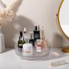 360 Rotating Makeup Organizer Perfume Tray Skincare Holder Spinning Cosmetic Storage Bathroom Countertop Organizer Lazy Susan Turntable for Dresser, Vanity, Kitchen, Small Clear view 2