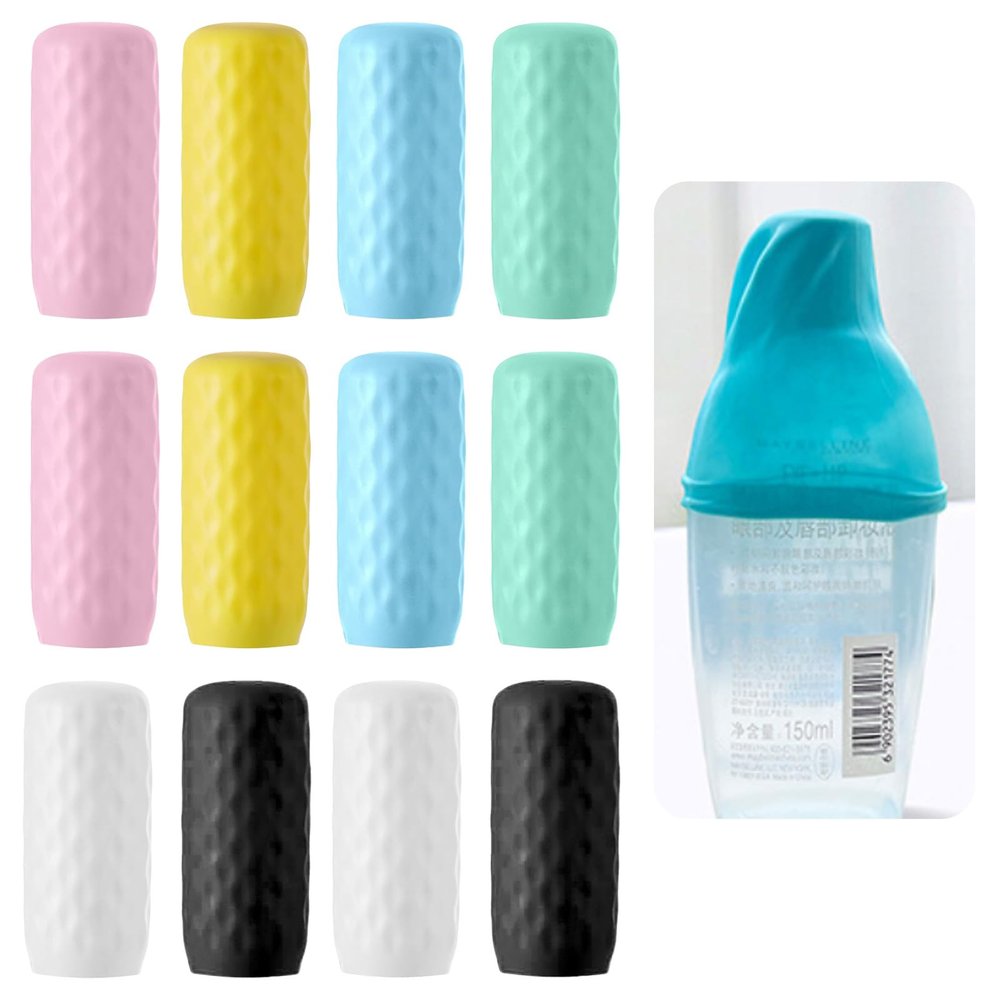 12 Pcs Silicone Bottle Covers for Travel, Leak Proof Lids Locks for Travel Size Toiletries, Universal Leak-Proof Seal Caps for Shampoo, Lotion, Liquids, Cruise Must Haves Accessories
