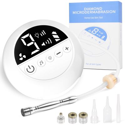 Diamond Micro-dermabrasion Machine, 2 in 1 Dermabrasion Facial Machine for Exfoliation & Blackhead Removal, Home Use Facial Skin Care Device