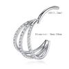 20G 18G 16G 14G Single/Double Hoop Stainless-Steel Seamless-Hinged-Piercing Segment-Clicker Nose-Ring-Hoop : Diameter 6mm 8mm 10mm 12mm ilage s view 2