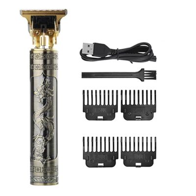 2023 Vintage Body T9 Cordless Electric Shaver Hair Cutting Machine for Man Hair Clipper Barber Beard Trimmer USB(Plastic dragon3)