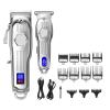 2 in 1 Full Metal Combo Kit Barber Hair Clipper for Men Professional Electric Beard Hair Trimmer Rechargeable Haircut view 1