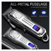 2 in 1 Full Metal Combo Kit Barber Hair Clipper for Men Professional Electric Beard Hair Trimmer Rechargeable Haircut view 3