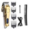 Hair Clipper Professional Electric Metal Rechargeable Hair Trimmer Machine Men Electric Shaver Barber Cutting Machine USB Gold(Gold) view 1