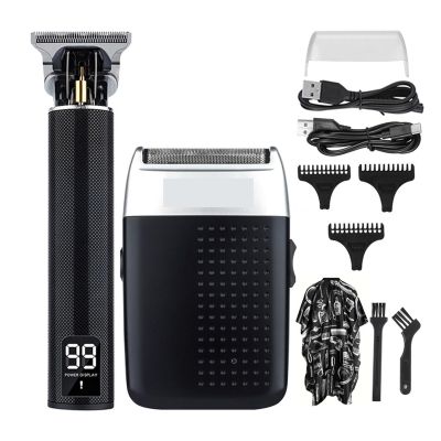 Barber Professional LCD T9 Hair Clipper Rechargeable Electric Finish Hair Cutting Machine Beard Trimmer for Men Shaver Cordless