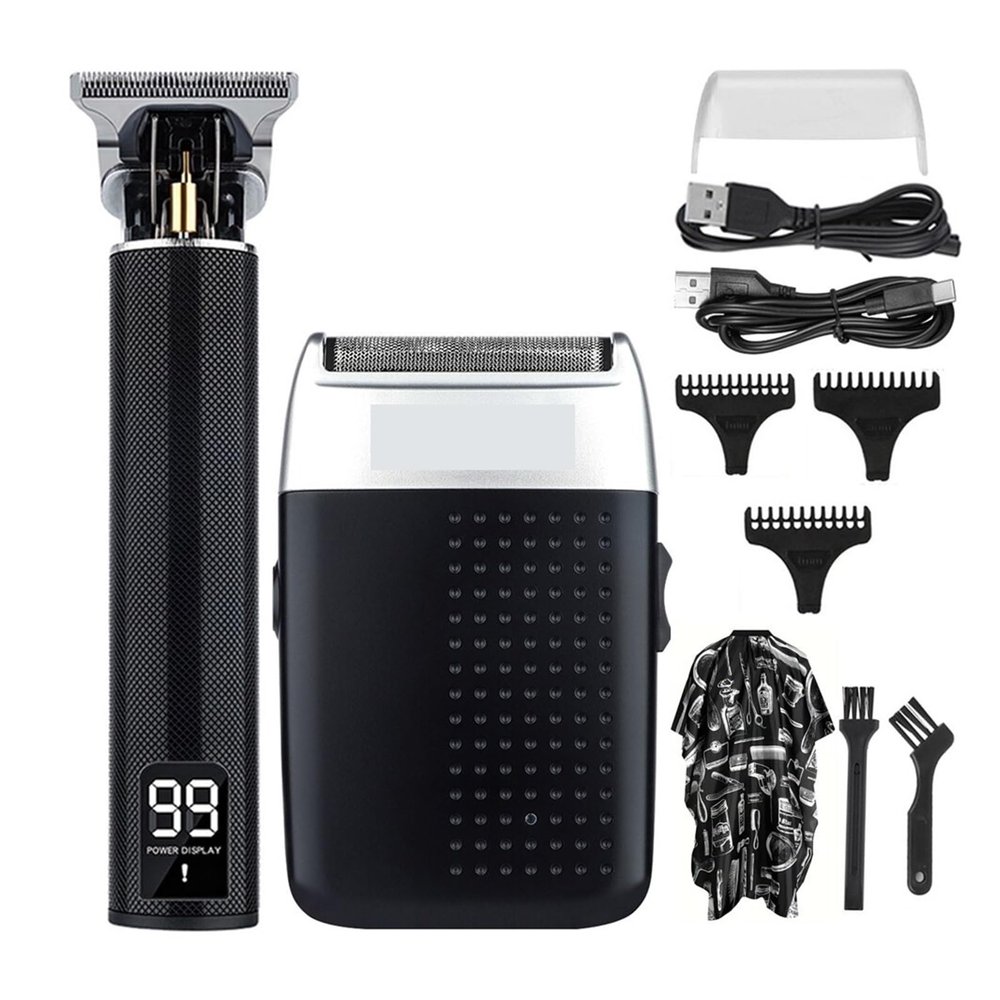 Barber Professional LCD T9 Hair Clipper Rechargeable Electric Finish Hair Cutting Machine Beard Trimmer for Men Shaver Cordless