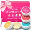 4 Pack Lip Mask Set, Hydrating Lip Mask Overnight - Berry, Grape, Mint, Vanilla Flavors, Lip Sleeping Mask Nourish Lip Balm with Vitamin C & Shea Butter | Dry Lips Care Gift view 1