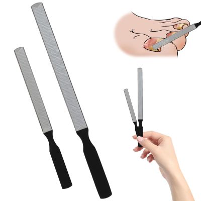 2 PCS Double-Sided Long Nail File for Thick Nails, Stainless Steel Professional Toenail File, Durable and Efficient Nail Care Tool Ideal for Manicure Or Pedicure