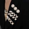 16 pack, black and white checkered, seamless wavy geometric duckbill clip, Korean style minimalist view 3
