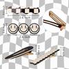 16 pack, black and white checkered, seamless wavy geometric duckbill clip, Korean style minimalist view 4