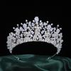14K Gold Regal Moissanite Queen Bridal Crown, Handcrafted Crystal Wedding Headpiece & Hair Accessory, Premium Gift for Brides, Anniversary or Formal Galas (Style 5) view 2