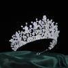 14K Gold Regal Moissanite Queen Bridal Crown, Handcrafted Crystal Wedding Headpiece & Hair Accessory, Premium Gift for Brides, Anniversary or Formal Galas (Style 5) view 3