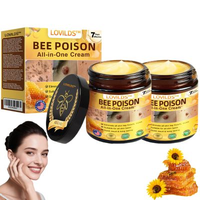 LOVILDS Bee Venom All-in-One Cream, 2025 New Professional Bee Venom Skin Treatment Cream, Moisturizing & Repair Reduces Blemishes, Natural Serum Suitable for All Skin Types (2PCS)