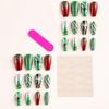 24Pcs Gowabory Christmas Nails Press onsChristmas Press on Nails Coffin Medium Fake Nails with Multicolor Glitter New Year Designs, Acrylic Artificial False Stick On Nails for Women Girls view 3