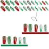 24Pcs Gowabory Christmas Nails Press onsChristmas Press on Nails Coffin Medium Fake Nails with Multicolor Glitter New Year Designs, Acrylic Artificial False Stick On Nails for Women Girls view 4