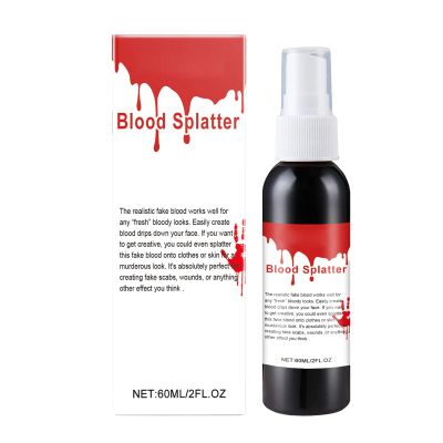 Halloween Blood | Fake Blood Makeup, Halloween Fake Bloods 60ml Washable, HalloweenMakeup StageBlood, FakeBlood Splatter, Party Props For Zombie Vampire Cosplay Makeup