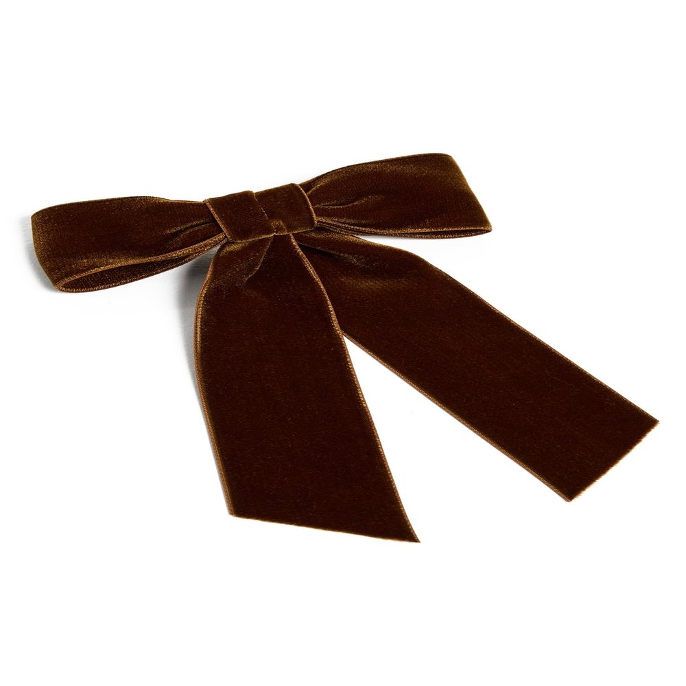 Jennifer Behr Women's Velvet Bow Barrette, Topaz, Brown, One Size