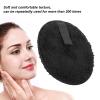 ZJchao Reusable Makeup Removing Pads, Double Sided Soft Fiber Fabric Black Makeup Cleansing Pads for Heavy Makeup Removal with Water No Chemical Lotion Needed view 2