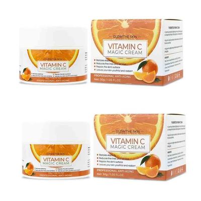2pcs Anti Aging Vitamin C Cream, Moisturizing Face Cream Wrinkle Remover Collagen Skin Care Cosmetic Lightening Repairing Smooth Skincare Whitening