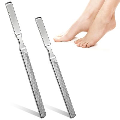 2 Pcs Stainless Steel Toe Nail Files for Thick Nails 2 Sizes Toenail Files 4 Sides Long Metal Fingernail Filing Heavy Duty Nail File for Men Women Professional Manicure Pedicure Tool